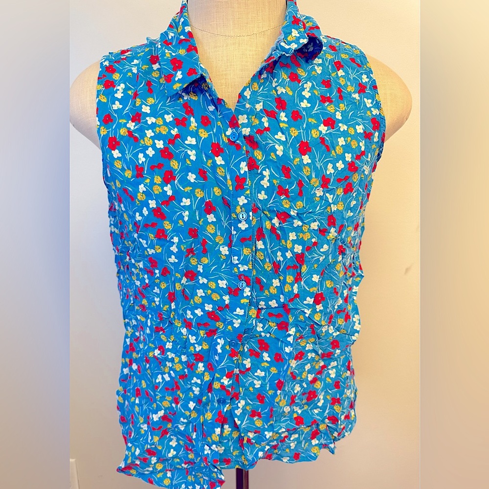 Plus Size Floral Sleeveless Blouse XXL